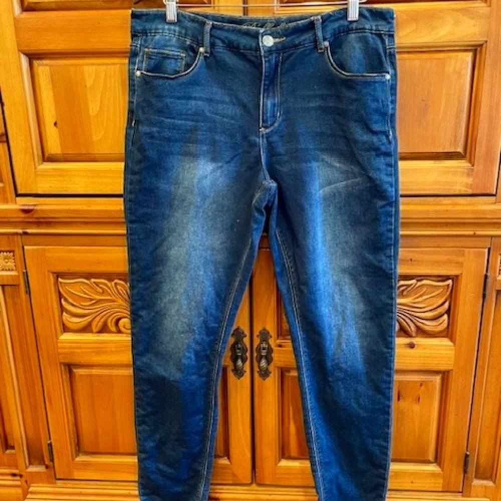 Buffalo David Britton Straight Slim Leg Boyfriend Jeans-Dark Indigo-Size 12/32